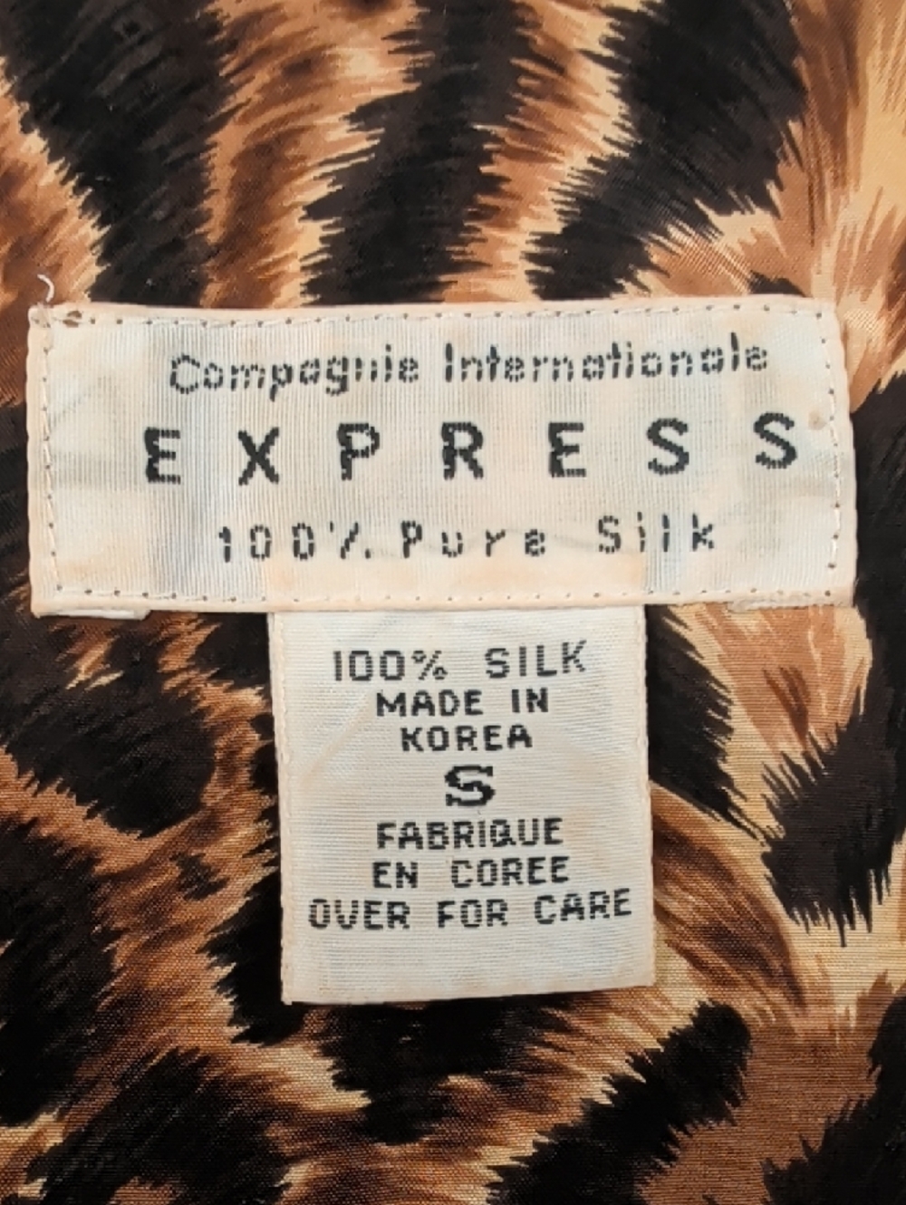 Express 90’s Vintage Leopard Print Silk Tank Top Small Y2K Animal Print Cami - Picture 5 of 6